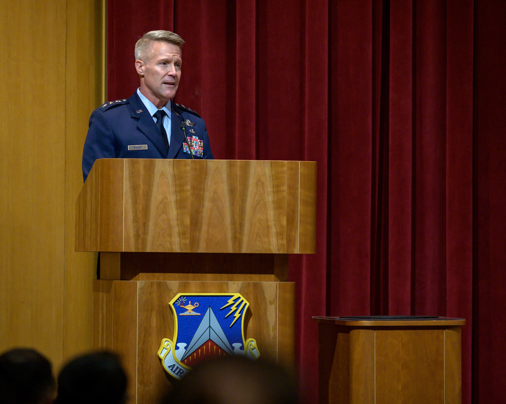 New Air University commander gives speech