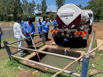 The NAMRU EURAFCENT team were trained by WRAIR-Africa in wastewater surveillance. As part of the training, wastewater samples were collected from local wastewater treatment plants.