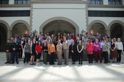 Leaders, scientists, and staff from the Walter Reed Army Institute of Research and its forward directorates WRAIR-AFRIMS, WRAIR-Africa, WRAIR-EME, and WRAIR-West attend MHSRS 2025. Photo taken by Paul Lagasse, staff writer at MRDC.