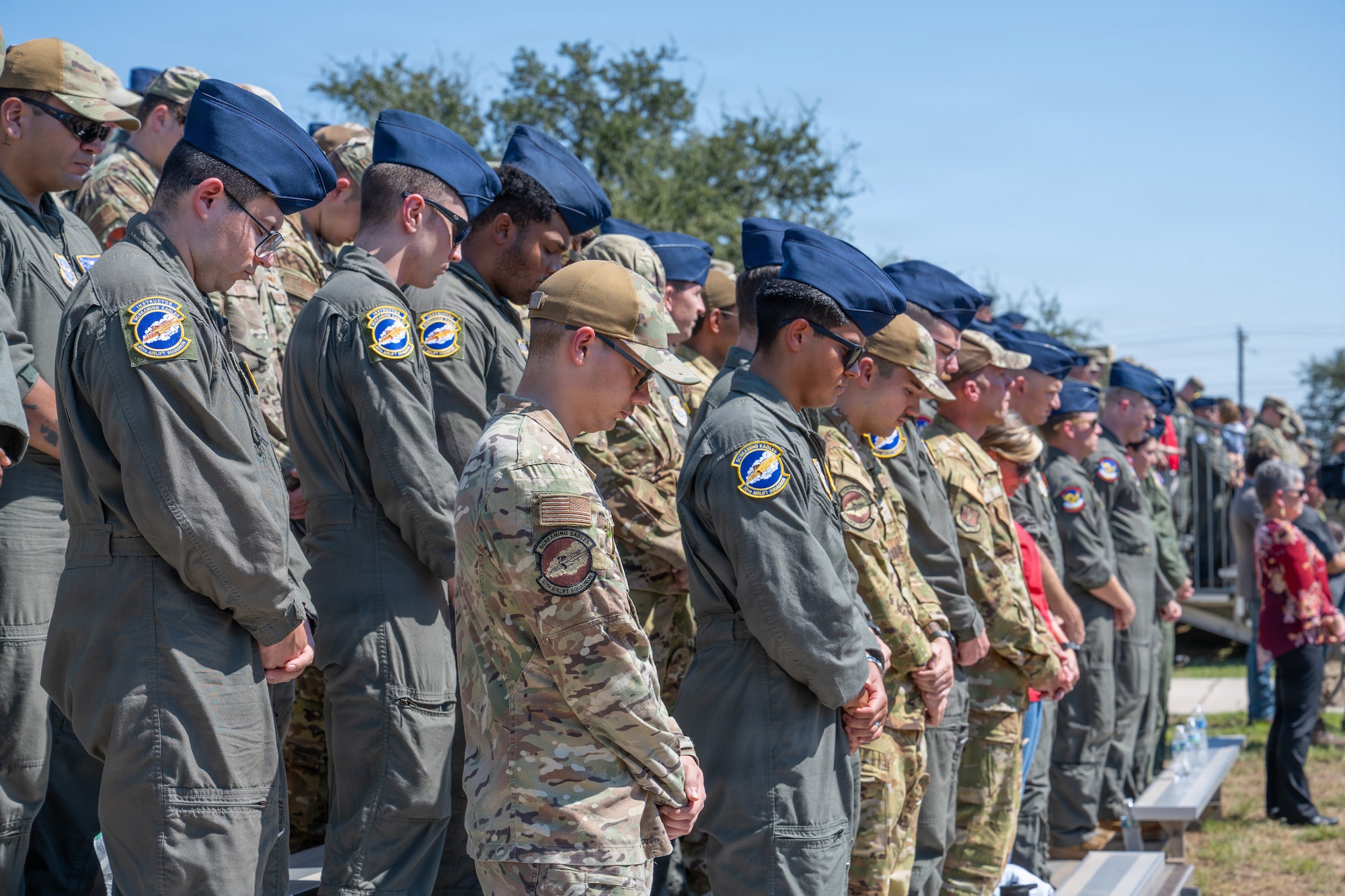 Airmen gather at a memorial ceremony