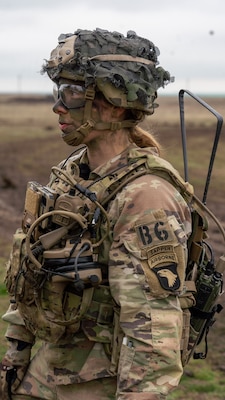 U.S. Army Capt. Anna Roberts, Breacher Company commander leads engineering support during Justice Eagle 24.2, a multi-national combined armed training exercise with a Romanian Mechanized Infantry Battalion and a Moldovan Infantry Company, March 13, 2025, in Romania.