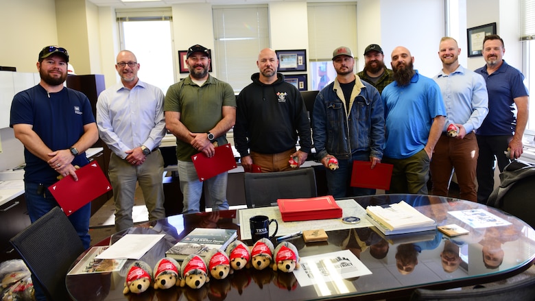 Tim Fudge, U.S. Army Corps of Engineers Nashville District Operations Division chief, recognizes employees with the U.S. Army Corps of Engineers Nashville District’s Hedgehog Award Nov. 12, 2025, at the headquarters in Nashville, Tennessee, for their efforts supporting back-to-back critical repair actions this past year at Wilson and Pickwick Locks on the Tennessee River. (USACE Photo by Lee Roberts)