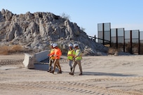 U.S. Army Corps of Engineers South Pacific Border Task Force conducts an environmental survey of the BMGR-1 project near Yuma, Arizona, Aug. 26. USACE is replacing permanent border barriers along the southern border of the U.S. at the direction of the U.S. Army by the Secretary of War, in response to the presidential national emergency declaration dated Jan. 20, 2025, authorizing the use of Section 2803 of Title 10, U.S. Code.  (Photo by Robert DeDeaux USACE PAO