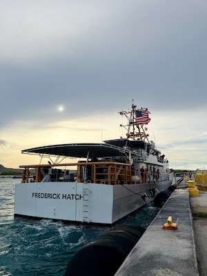The USCGC Frederick Hatch (WPC 1143) crew return to homeport Nov. 5, 2025, after a deployment of more than eight months that included scheduled drydock maintenance in Honolulu and activities in the Republic of the Marshall Islands.