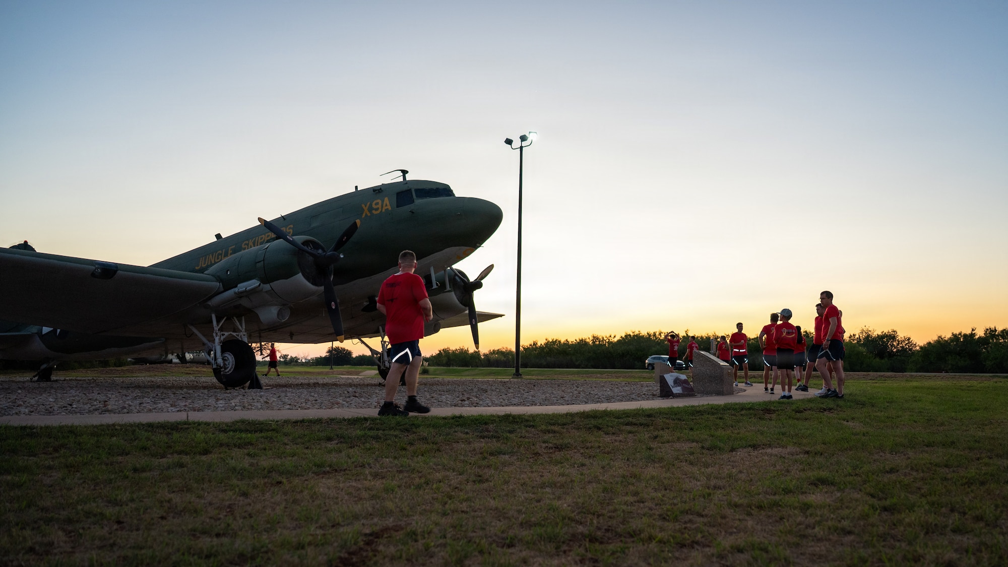Airmen participate in a 5K run