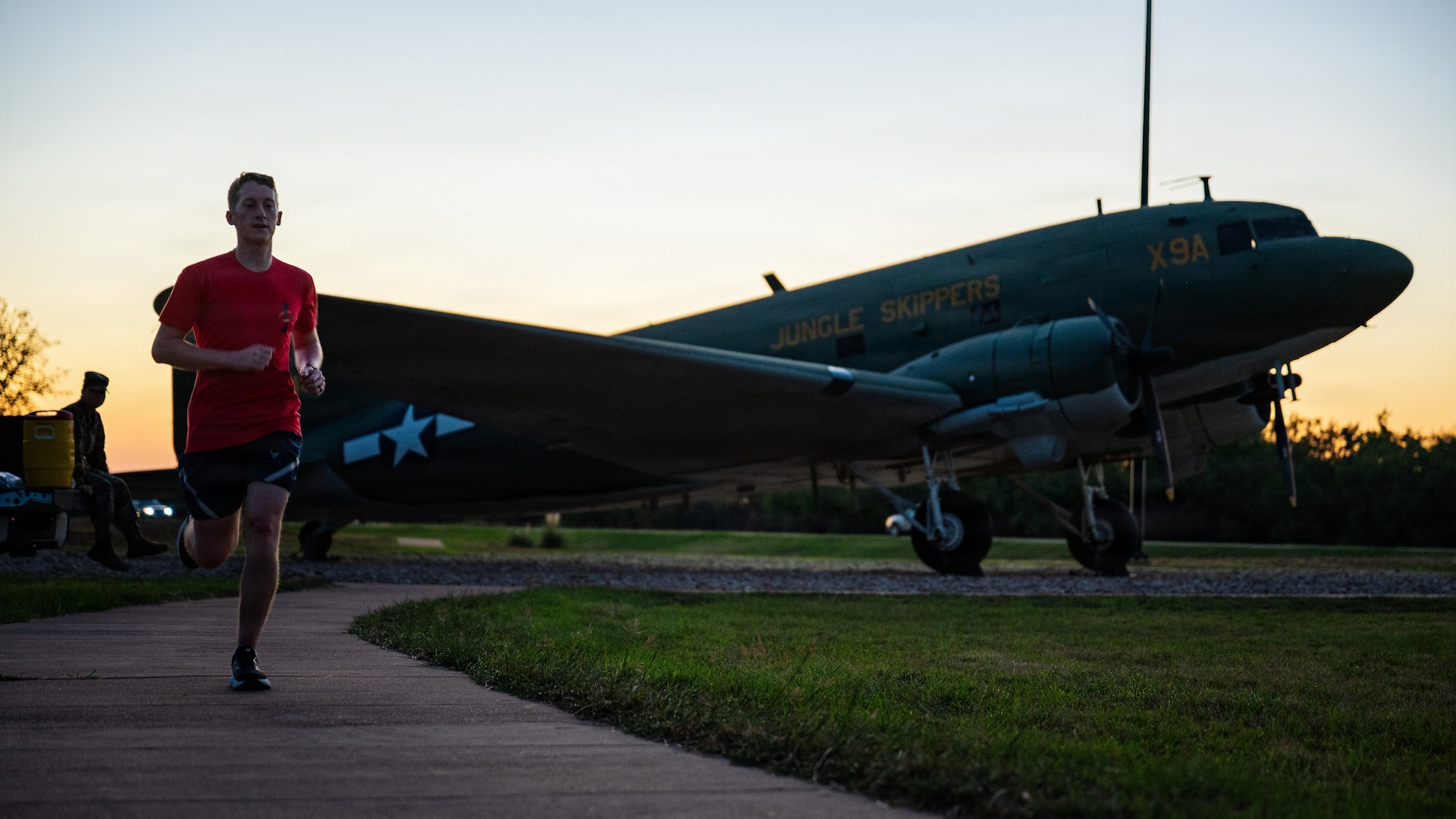 Airmen participate in a 5K run