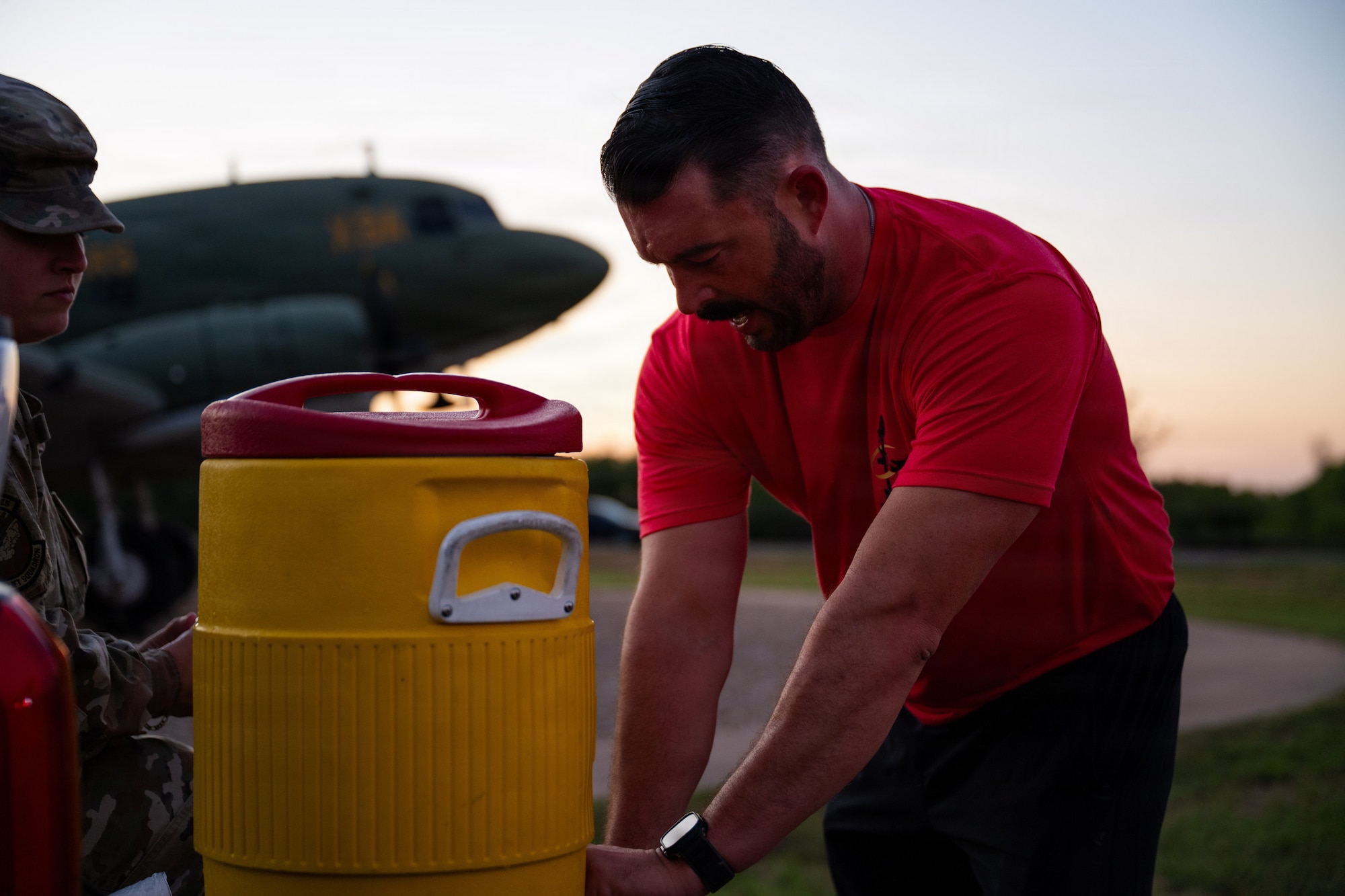 Airmen participate in a 5K run