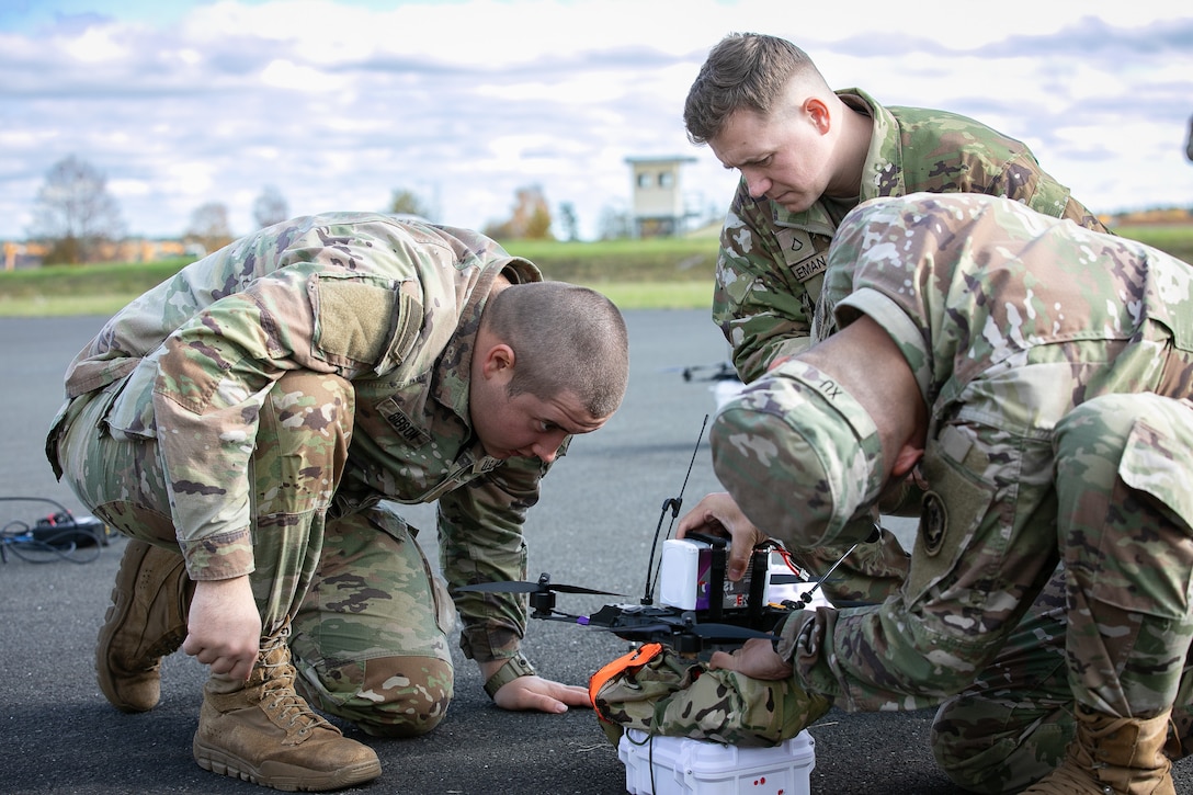 Preparing a Precision Blood Aerial Delivery System during drone delivery exercise