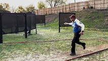 United States Air Force Tech Sgt. Dan Antonio Deladingco,9th Mission Support Group (MSG) executive assistant, competes in the 2025 International Practical Shooting Confederation (IPSC) Handgun World Shoot in Stilfontein, South Africa, Aug. 25, 2025.