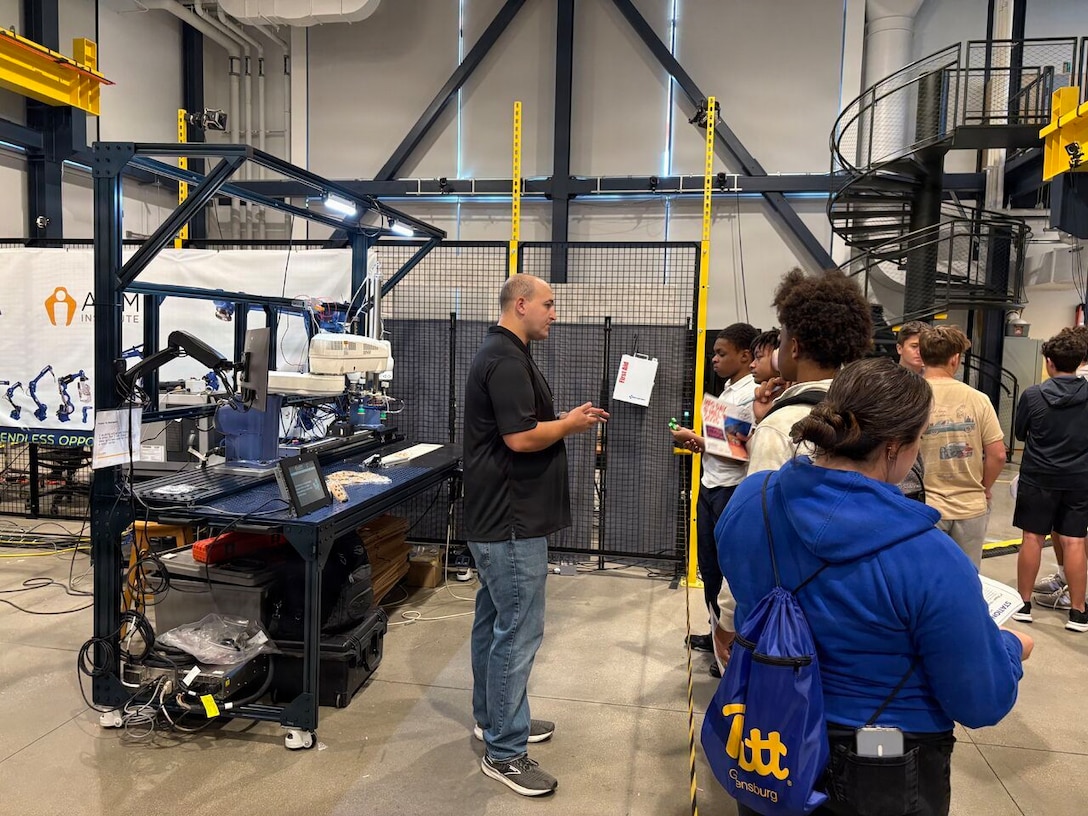 Students at a Manufacturing Month event with the ARM Institute, a DoD Manufacturing Innovation Institute.