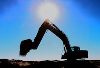 The U.S. Army Corps of Engineers contractors conduct trench stabilization construction in preparation for panel placement at the BMGR-1 border barrier project site near Yuma, Arizona, Oct. 28. USACE is replacing permanent border barriers along the southern border of the U.S. at the direction of the U.S. Army by the Secretary of War, in response to the presidential national emergency declaration dated Jan. 20, 2025, authorizing the use of Section 2803 of Title 10, U.S. Code.