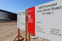 The U.S. Army Corps of Engineers South Pacific Border Task Force’s BMGR-1 border barrier project site near Yuma, Arizona, Oct. 28. USACE is replacing permanent border barriers along the southern border of the U.S. at the direction of the U.S. Army by the Secretary of War, in response to the presidential national emergency declaration dated Jan. 20, 2025, authorizing the use of Section 2803 of Title 10, U.S. Code.