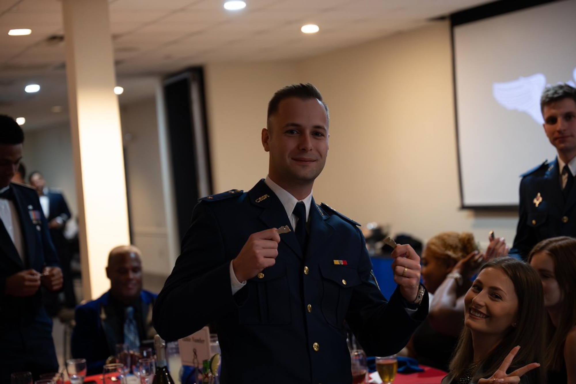 A student pilots poses for a photo.