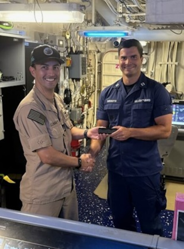 The Coast Guard’s 3D-printed prototype bracket made in Alameda, Calif.