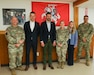 Lithuanian Vice Minister of Defense, Mr. Margiris Abukevičius, his advisor, Mr. Tadas Sakunas, Ms. Monika Koroliovienė, Defense Counselor, Embassy of Lithuania, visited the Pa. Guard’s Cyber Defense branch, led by Maj. Christine Pierce, Oct. 28 at Fort Indiantown Gap. Photo by Sgt. 1st Class Zane Craig.