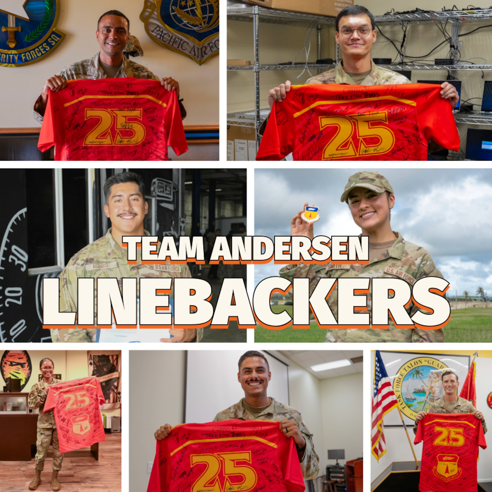 Linebacker of the Week collage graphic created at Andersen Air Force Base, Guam, Nov. 14, 2025.