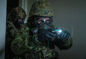 A person takes a photo.