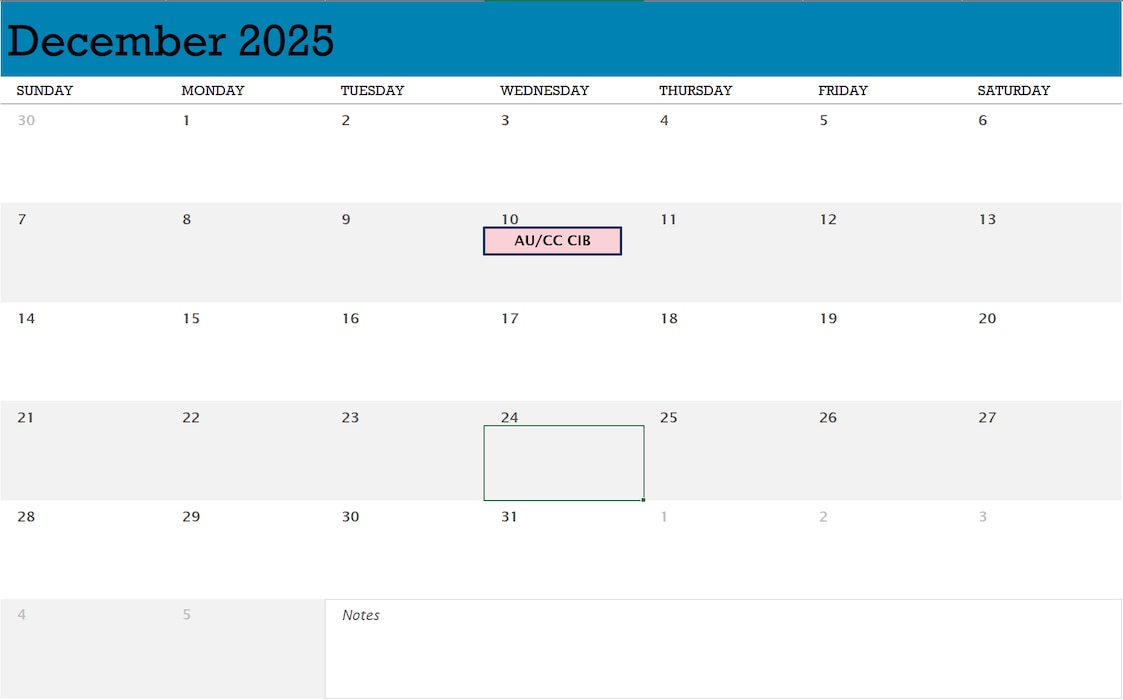 AFWI December2025 Calendar
