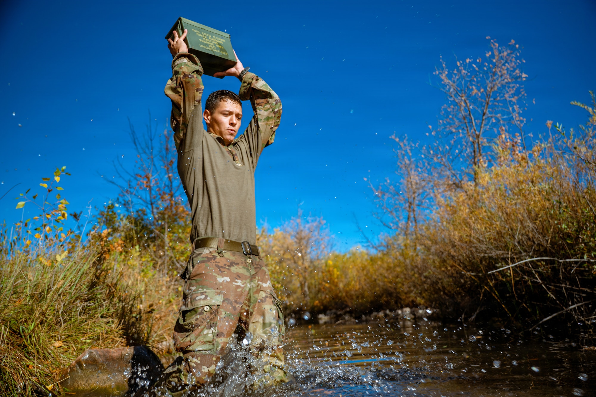 Crow Creek Challenge is a yearly training exercise in which participants ruck to stations across the base and complete various exercises to promote readiness and morale. (U.S. Air Force photo by Airman 1st Class Hunter Kirkland)