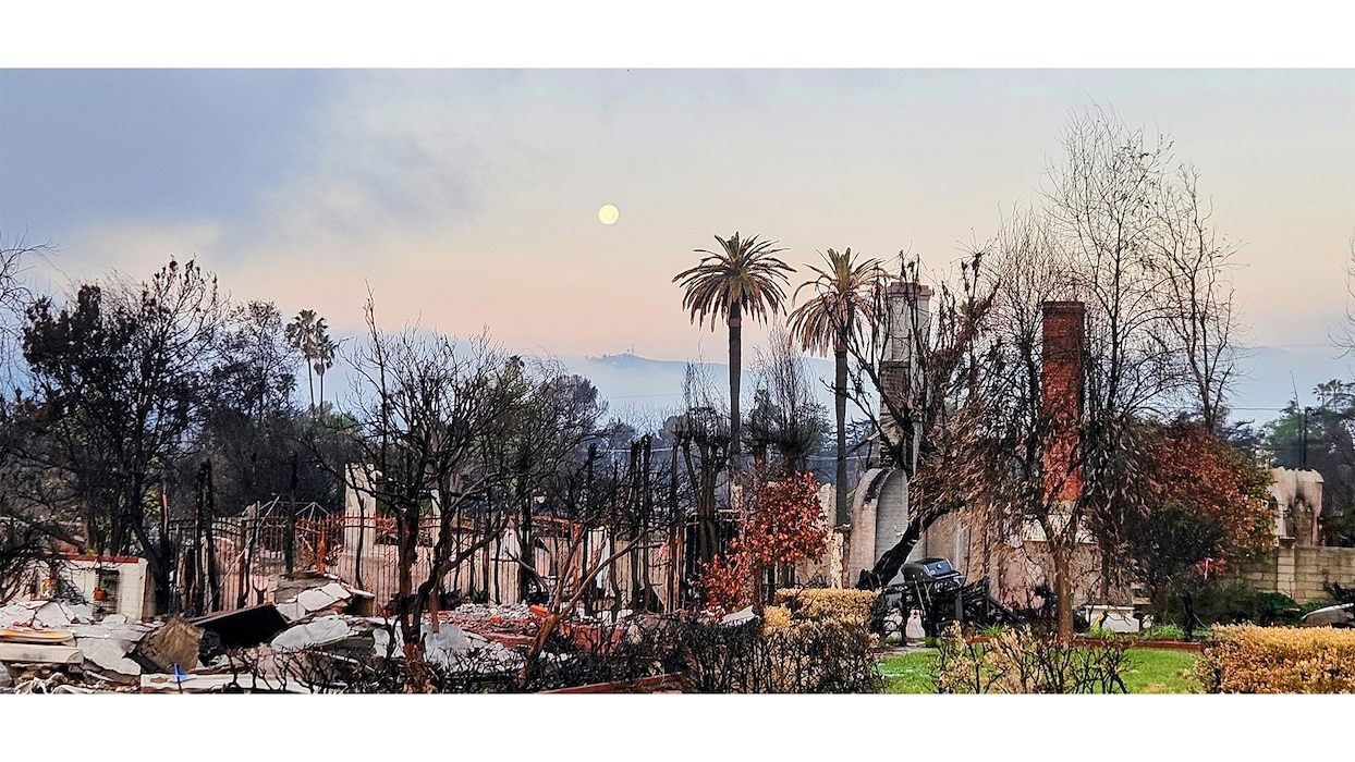 Sunrise over the devastated landscape of Altadena, Calif., March 15, 2025. USACE-Albuquerque District employee Keith Winemiller took the photo while deployed in support of the USACE Southern California wildfires recovery mission after wildfires burned parts of Los Angeles in January 2025.