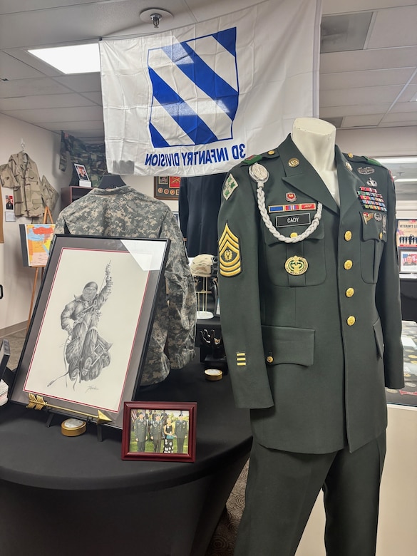 The Employee Recreation Association for the U.S. Army Corps of Engineers, Savannah District hosted a Veterans Legacy Exhibit November 3-21, 2025, in honor of Savannah District Veterans. The exhibit features a variety of artifacts, including photographs, coins, patches, medals, military service uniforms, and other items of historical or sentimental value.