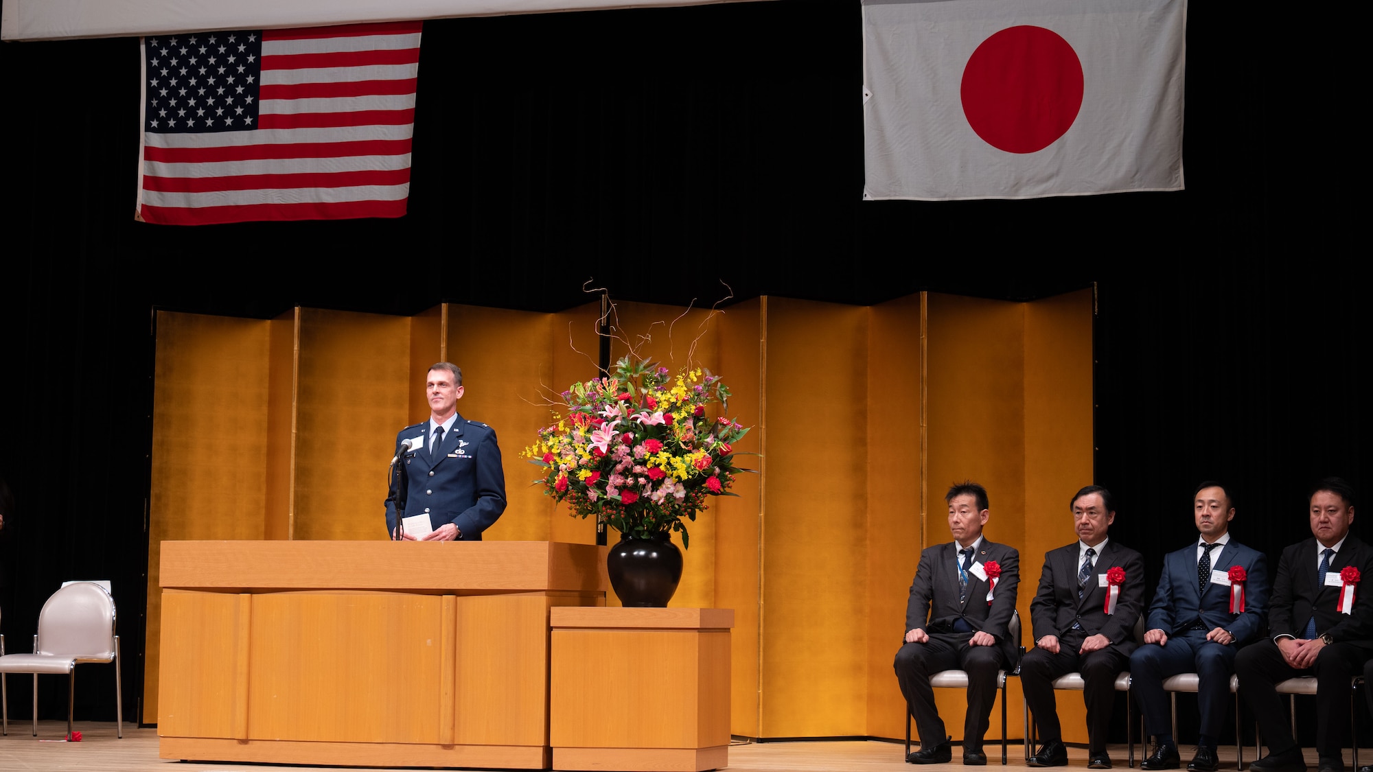 Remarks are given at ceremony.