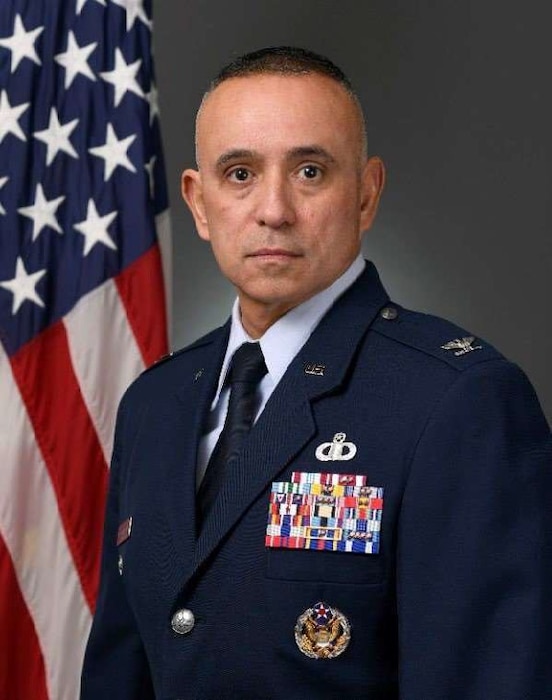 Official photo of Colonel Valentin (Val) Maldonado III, Deputy Commander of the 406th Air Expeditionary Wing.