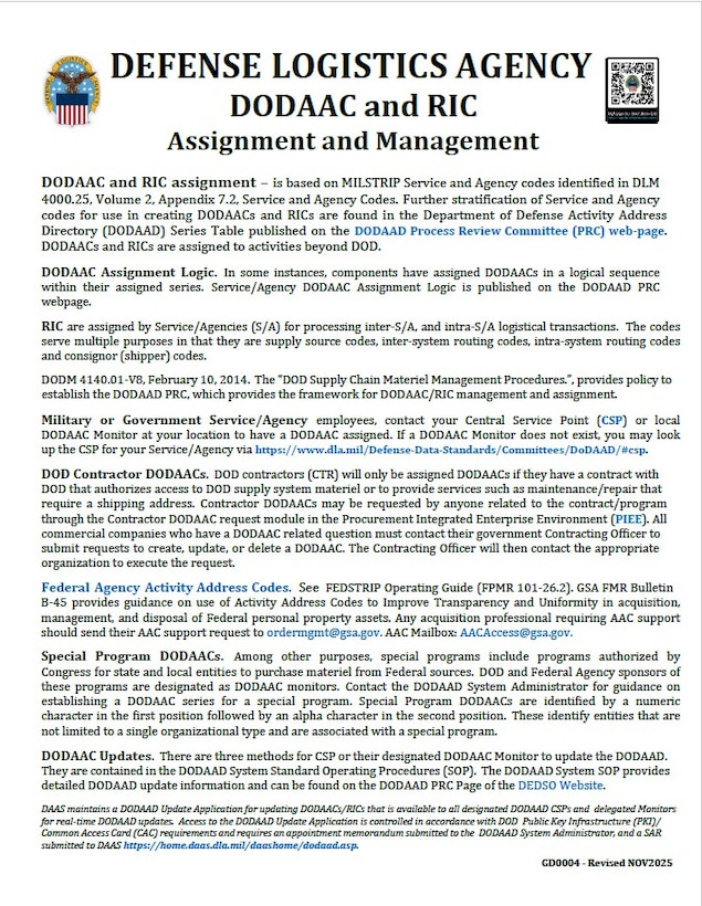 DODAAC and RIC Assignments thumbnail