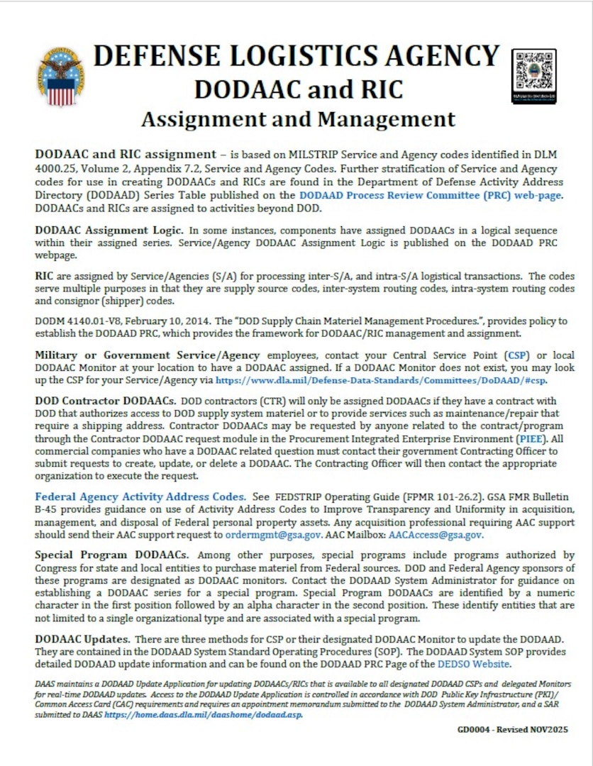 DODAAC and RIC Assignments thumbnail