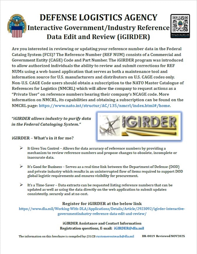 Interactive Government/Industry Reference Data Edit and Review (iGIRDER) thumbnail