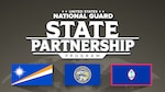 Nebraska and Guam National Guards partner with the Republic of the Marshall Islands through the Department of War National Guard Bureau's State Partnership Program. Graphic by National Guard Bureau.