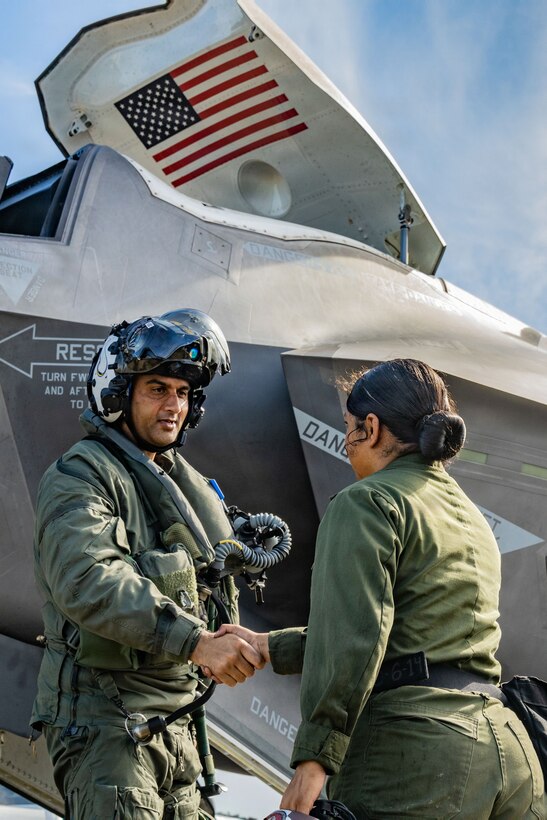 A U.S. Marine pilot operates a Marine Corps F-35B Lightning II, with Marine Fighter Attack Squadron (VMFA) 225, U.S. Marine Corps Forces, South, at Jose Aponte de la Torre Airport, Puerto Rico, Oct. 17, 2025. U.S. military forces are deployed to the Caribbean in support of the U.S. Southern Command mission, Department of War-directed operations, and the president’s priorities to disrupt illicit drug trafficking and protect the homeland. (U.S. Marine Corps photo by Lance Cpl. Michael Gavin)