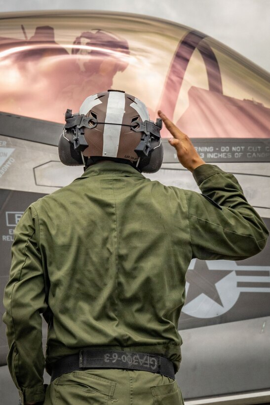 A U.S. Marine pilot operates a Marine Corps F-35B Lightning II, with Marine Fighter Attack Squadron (VMFA) 225, U.S. Marine Corps Forces, South, at Jose Aponte de la Torre Airport, Puerto Rico, Oct. 17, 2025. U.S. military forces are deployed to the Caribbean in support of the U.S. Southern Command mission, Department of War-directed operations, and the president’s priorities to disrupt illicit drug trafficking and protect the homeland. (U.S. Marine Corps photo by Lance Cpl. Michael Gavin)