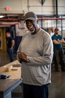 Carderock Modelmaker Technician Elbert Roberson displays a proud smile after receiving awards and recognition for all his service to the US Federal Government for 55 years.