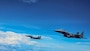 U.S. Air Force F-15E Strike Eagles assigned to the 336th Expeditionary Fighter Squadron conduct a mission sortie during a three-month deployment to U.S. Navy Support Facility Diego Garcia, British Indian Ocean Territory.