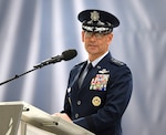 Secretary of the Air Force Troy Meink presides over the ceremony of Air Force Chief of Staff Gen. Ken Wilsbach during his assumption of responsibility ceremony at Joint Base Andrews, Md. Nov. 18, 2025. During the ceremony, Gen. Wilsbach was sworn in as the 24th Chief of Staff of the Air Force.