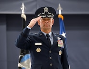 Secretary of the Air Force Troy Meink presides over the ceremony of Air Force Chief of Staff Gen. Ken Wilsbach during his assumption of responsibility ceremony at Joint Base Andrews, Md. Nov. 18, 2025. During the ceremony, Gen. Wilsbach was sworn in as the 24th Chief of Staff of the Air Force.