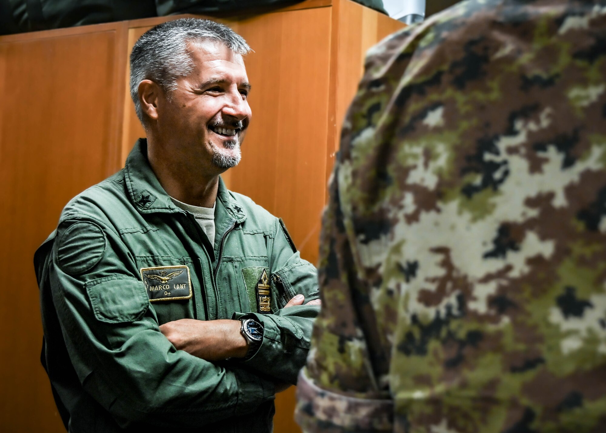 Italian Maj. Gen. Marco Lant, Italian Air Force Combat Forces commander, tours the 62nd Fighter Squadron