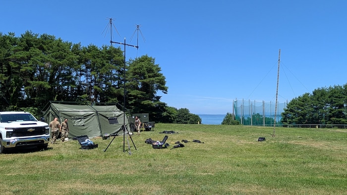 Airmen with the 752nd Operations Support Squadron setup the Tactical Operations Center – Light it during exercise Resolute Force Pacific 2025 here, July 25, 2025. The multi-week exercise, involving more than 12,000 U.S. and coalition personnel and approximately 300 aircraft operating across 50 locations and 3,000 miles in the Indo-Pacific, tested the Air Force’s joint and allied partners ability to rapidly deploy to a dynamic, contested environment. (Courtesy Photo)