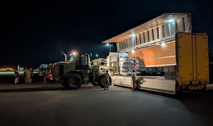Airmen with the 752nd Operations Support Squadron load the Tactical Operations Center – Light it into a cargo space for transportation here, July 25, 2025. Managed by the Department of the Air Force’s Program Executive Office for Command, Control, Communications and Battle Management’s Advanced Battle Management System Division, the TOC-L advances its field testing while the development of the major release 2 prototype continues. As a cornerstone of the DAF BATTLE NETWORK, the next-generation TOC-L aims to provide enhanced decision superiority across future contested battlespaces. (Courtesy Photo)