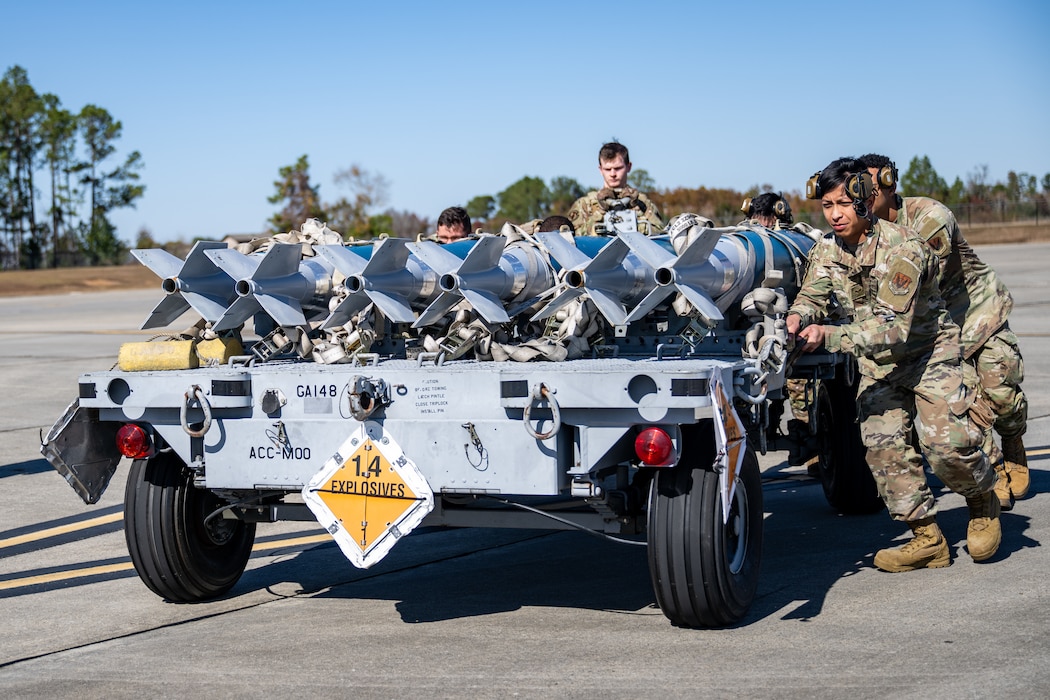 U.S. Air Force Airmen assigned to the 23d Wing board an HC-130J Combat King II to establish a simulated contingency location in support of exercise Mosaic Tiger 26-1.