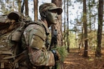 Virginia Army National Guard Soldiers assigned to the Lynchburg-based 1st Battalion, 116th Infantry Regiment, 116th Mobile Brigade Combat Team, move through a scout selection assessment Nov. 15, 2025, at Fort Pickett, Virginia, as they compete for positions within the battalion's scout platoon. Candidates completed physical and technical tasks ranging from the Air Assault Obstacle Course and ruck march to weapons, communications and medical skill lanes during the multi-day evaluation.