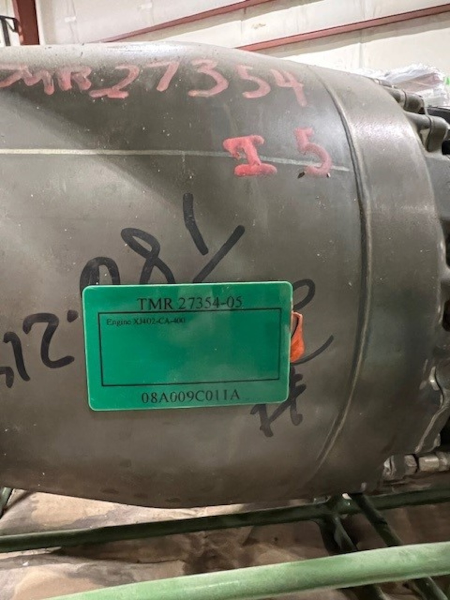 A drone engine from the 1980s is pictured unboxed in a warehouse at Arnold Air Force Base, Tenn. This motor and several aircraft canopies stored in the warehouse since the late 1980s to early 1990s were shipped this summer to the Air Force Materiel Command History and Heritage Directorate for possible display. (Courtesy photo)