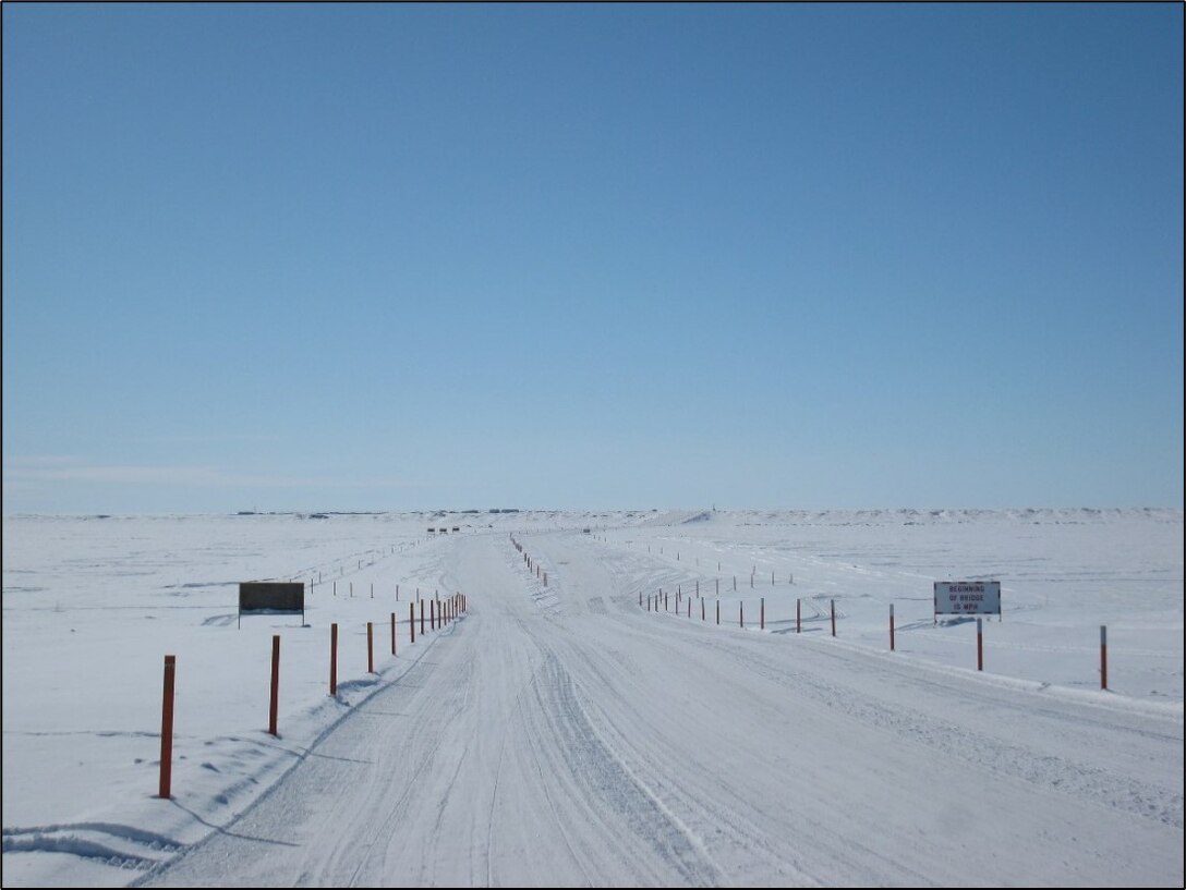 Photo of the oilfield roads around Prudhoe Bay, Alaska.

ERDC’s Cold Regions Research and Engineering Laboratory (CRREL) is providing crucial guidance on building and maintaining the vital, yet unpredictable, winter roads in challenging northern environments.  (Image by T. Douglas, CRREL.)