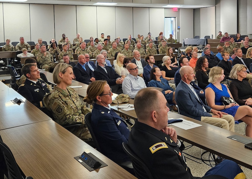 Friends, family, and colleagues gathered to celebrate the retirement of U.S. Army Col. Christopher Howell at Boone National Guard Center in Frankfort, Ky., Oct. 18, 2025.