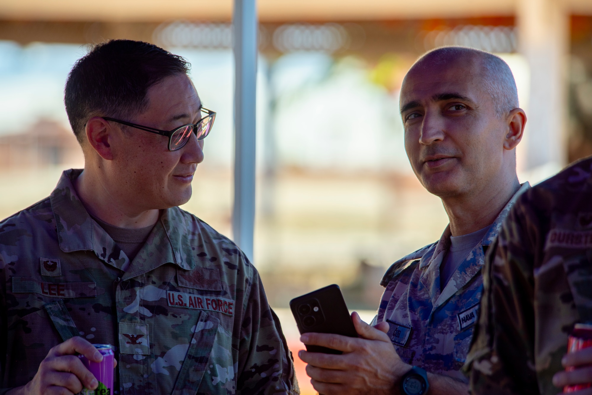 Service members talk to each other