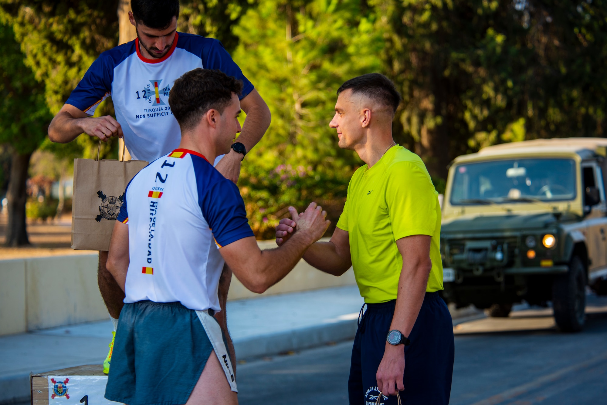 Participants shake hands