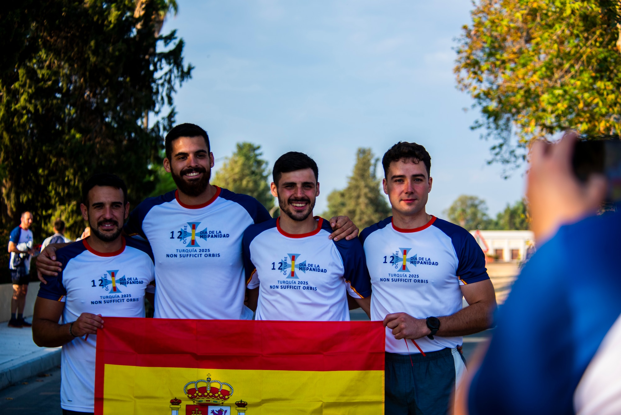 Spanish service members pose for a photo