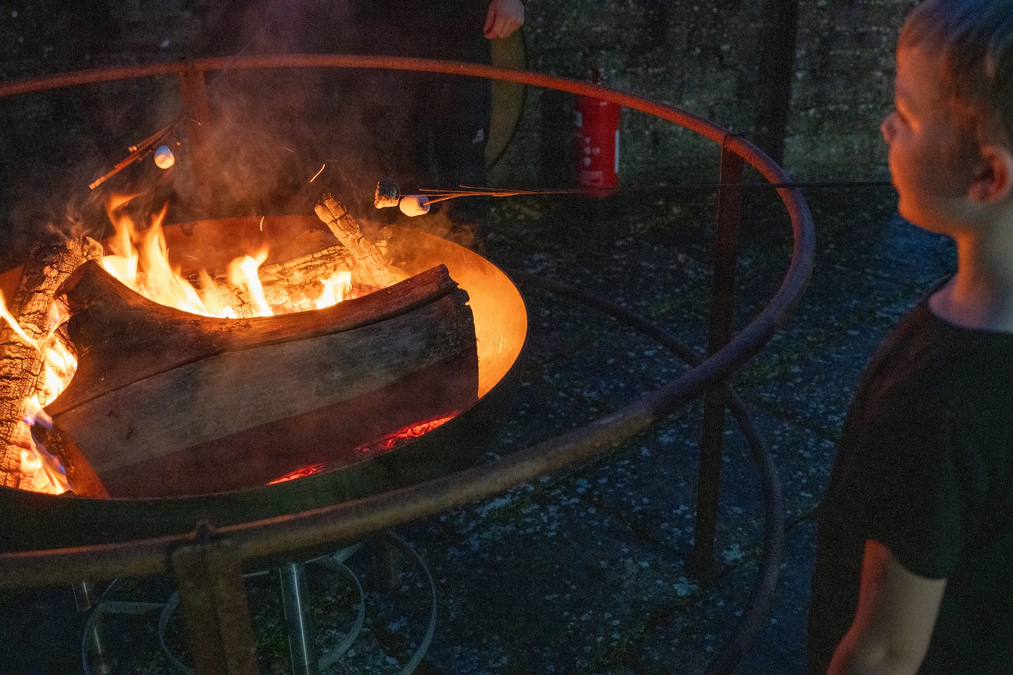 Volunteers hand out candy