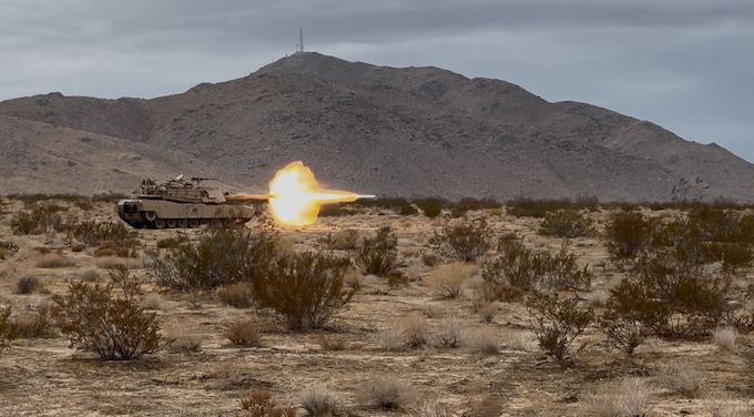 Soldiers with the Royal Saudi Land Forces (RSLF), equipped with M1 Abrams Main Battle Tanks and M2 Bradley Fighting Vehicles, conduct gunnery prior to live-fire exercises at the National Training Center during Rotation 26-02 at Fort Irwin, Calif., Nov. 13, 2025. Partnering with U.S. Army Central and 3rd Security Forces Assistance Brigade, the RSLF integrate with 2nd Brigade, 1st Cavalry Division to improve interoperability and operational effectiveness in a tough, realistic environment. (U.S. Army photo by Staff Sgt. Devon Jones)